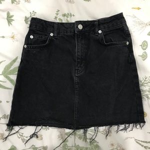 Black Topshop Moto Denim Skirt
